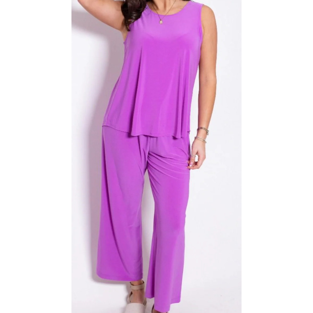 NWT Dear Scarlett womens L 2 Pc Set Purple Sleeveless Wrinkle Free Lounge set